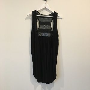 Sequined Open Front Sleeveless Shrug